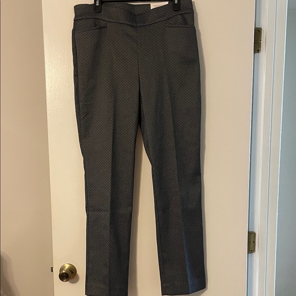Chico's Brigitte Blue/Gray Patterned Pants
